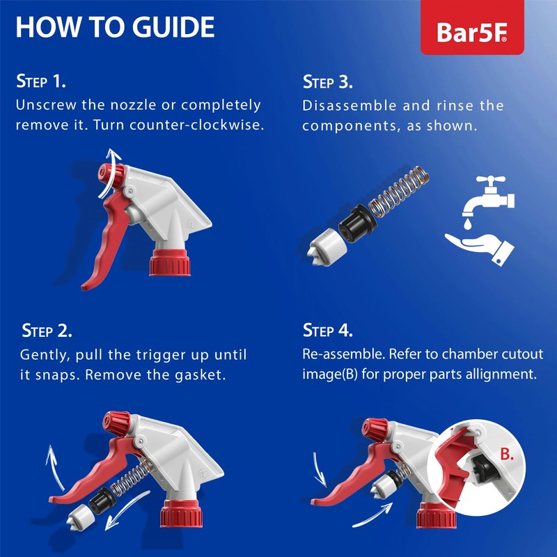 Bar5F Spray Bottles (16-Ounce, 2 Pack) for BBQ Grilling Smoking