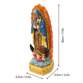 Tomotato Figure of Our Lady of Guadalupe, 7.9 Inch Coloured Religious Statues for Table Decoration at Home, Office, as a Christian Decoration Gift