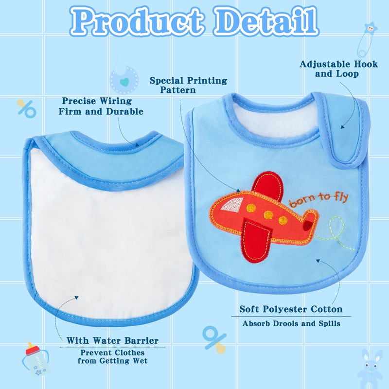 BWkoss 10Pcs Waterproof Baby Bibs Unisex Newborn Babies Food Bibs