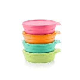 Microwave Reheatable Cereal Bowls 1 Set of 4 Airtight Lids Breakfast - Color: 1 set of 4 - Pink, Orange, Green, Teal