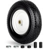 GICOOL 16" Flat-Free Solid Tire and Wheel, 4.80/4.00-8" Wheelbarrow Tire,