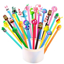 Jatidne Funky Pens for Party Bags with Animal Toppers Kids Pens Party Bag Fillers for Kids Class Gifts Stocking Fillers Pack of 24
