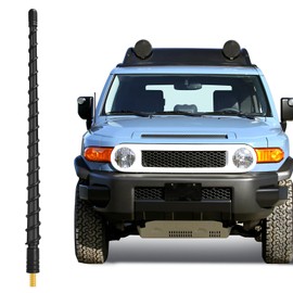 13 Inch Black Spiral Antenna Black Universal Antenna Toppers Waterproof Rubber Very Flexible Retrofit Antenna Compatible with Toyota Tacoma, Toyota Tundra & Toyota FJ Cruiser，Optimized FM/AM Reception
