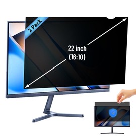 [2-Pack] 22" Privacy Filter Screen for 16:10 Widescreen Monitors, Blue Light Blocking Anti-Glare Eye Protection, Removable Scratch-Resistant Protector