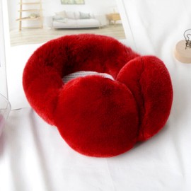 YJZQ Ear Muffs Women Girls Fluffy Faux Furry Earmuffs Thermal Ear Warmer Protection Skiing Running Full Ears Covers Protector Adjustable Xmas Gift