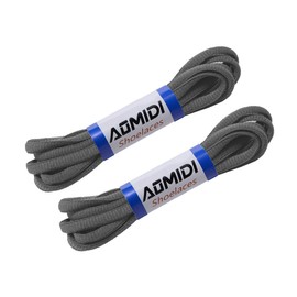 AOMIDI 2 Pair Shoelaces Oval Half Round 1/4" Shoes Lace for Sneakers and Casual shoes Shoelaces Replacements (54" inches (137 cm), Dark Grey)