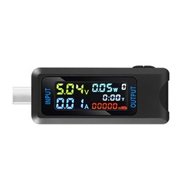Multi-function USB Voltage Current Test Meter Digital IPS Display Capacity Tester Power Tester Digital Voltmeter Electrical Appliances Detection Device Support 9 Groups of Measurement Data Storage Function