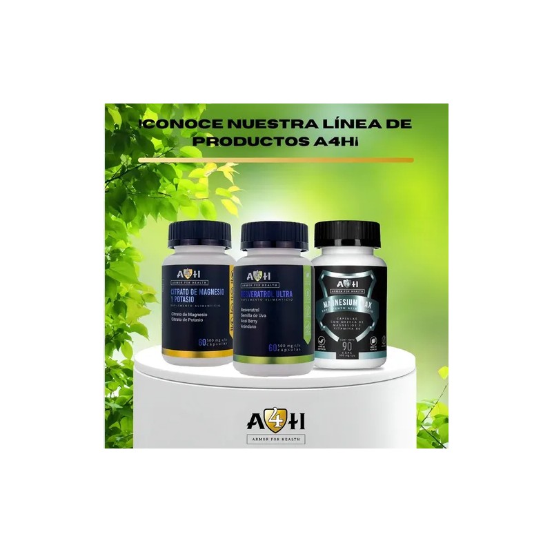 Suplemento Resveratrol A4H Acai Arándano Semilla Uva Sin Sabor 60