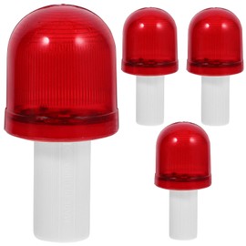 PACKOVE 4pcs Traffic Warning Light Flashing Light Outdoor Parking Lighting Traffic Barrier Light Traffic Cone Lights Plastic Traffic Light Traffic Light Lamp Red Pp Road Cone Cell