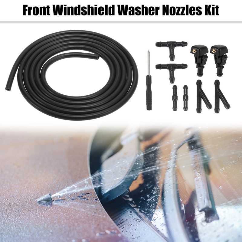 X AUTOHAUX Car Front Windscreen Washer Nozzle Kit Windscreen Washer