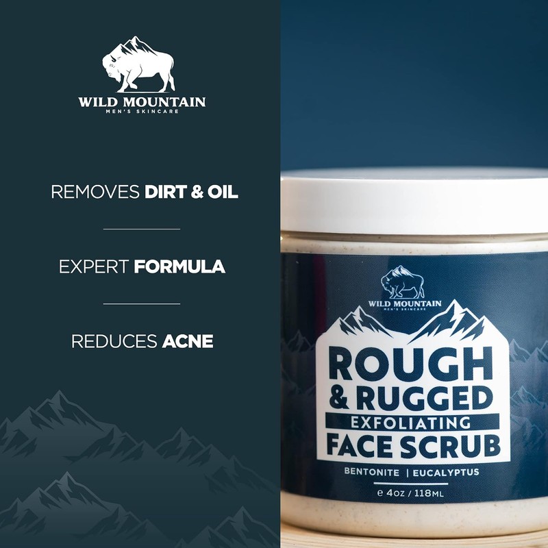 Exfoliante facial Wild Mountain para hombres con microdermoabrasión y control