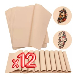 Set 12 Pzs Piel Falsa Sintética Silicona Practica Tatuaje F