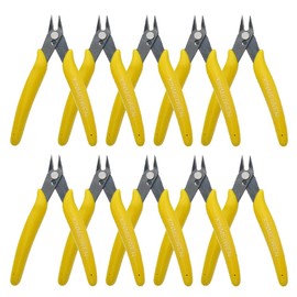 XINMEIWEN 10Pack Wire Cutters Precision Electronic Flush Cutters Mini Cutting Pliers for Ultra-fine Cutting Needs (Yellow)