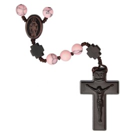 Rosary Five Decade Rhodonite/Jujube Wood 8mm