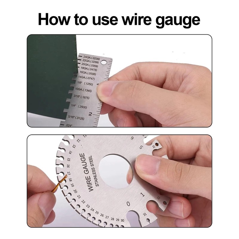 3 Pcs FUNCYboo Metal Sheet Thickness Gauge & Wire Gauge