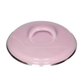 Riess, 0101-006, Lid with chrome rim 12, CLASSIC - BUNT/PASTELL, colour pink, diameter 12 cm, height 4.1 cm, enamel, optional for pots and saucepans