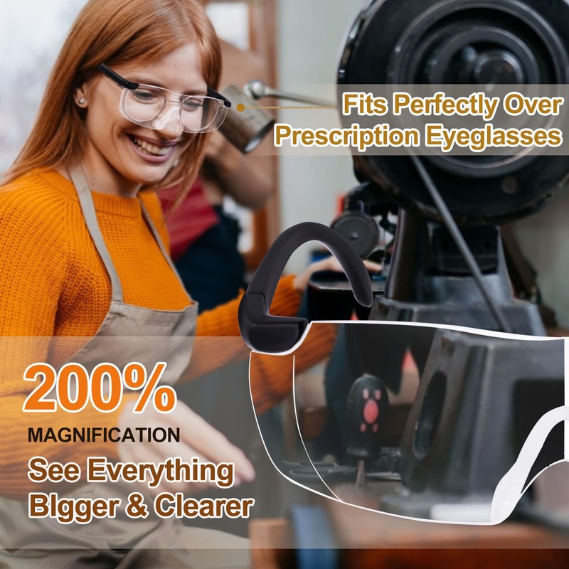 OKH 2-Pack 200% Magnifying Glasses for Close Work Hands-Free Ideal