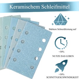 Sanding Sheets Set of 50 Sandpaper Sanding Sheets 70 x 125 mm Sanding Strips 8 Holes Sandpaper Velcro for Orbital Sanders Grit 220