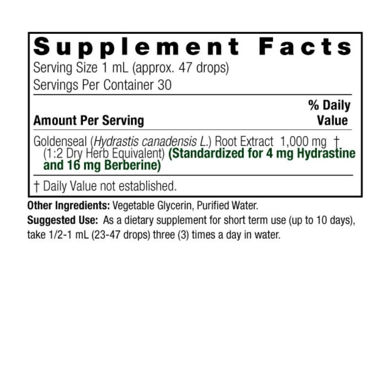 Natural's Answer GoldensealRoot,1000mg Non-GMO, Alchol Free, Gluten Free, Vegan 30