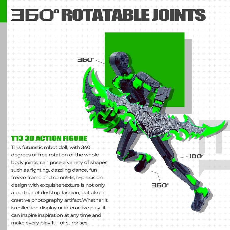 Uodofy (Assembly Completed T13 3D Action Figure Set,Dummy Robo Titan