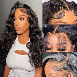 Body Wave Lace Front Wigs Human Hair 200% Density 13x4 HD Lace Frontal Wigs Human Hair for Women Pre Plucked with Baby Hair Natural Hairline 20 Inch