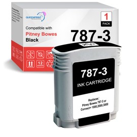 QUEENPRINT High speed printing 787 3 787-3 Black Ink Cartridge Compatible for Pitney Bowes 787-3 Black Postage Machine Ink | Cartridge for Sendpro P/Connect+ Series Mailing System-1pk
