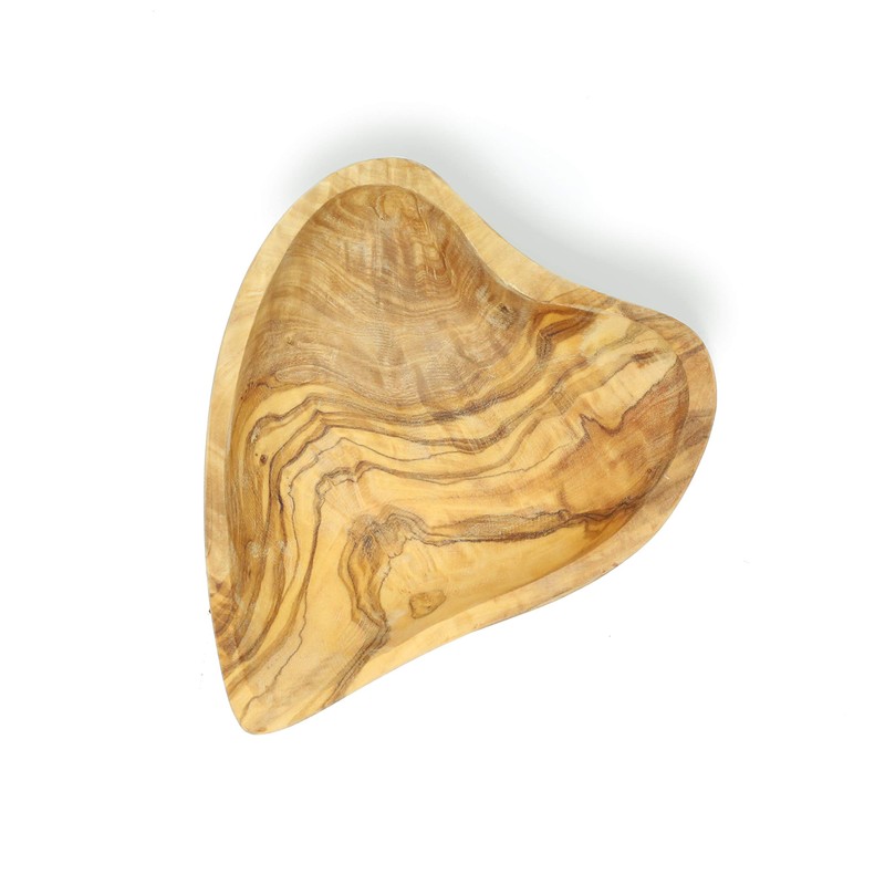 Benera Olivenholz Schale in Herzform Als Ablage Snackschale oder Deko