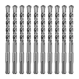 SALI SDS Plus Drill Bit Set 10 x 160 mm 10-Piece Hammer Drill Bit Set Concrete Drill Bit with 4 Carbide Tips and Precise Quick Drilling in Concrete Accessories Hammer Drill for Reinforced Concrete,