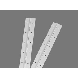 [2-Pack] 10-Inch White 304 Stainless Steel Piano Hinges,Heavy Duty 0.05-Inch Thick Continuous Hinges,2-Inch Open Width,Ideal for Modern Cabinet Doors, Display Cases & Furniture Hardware