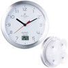 St Leonhard Bathroom Clock, Bathroom Wall Clock with LCD Thermometer