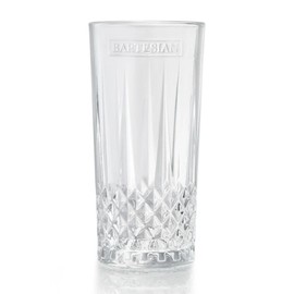 Bartesian Diamond Etched Highball Glasses - 10.5 Oz Tall High Ball Collins Glass Set for Mixed Cocktails & Mocktails - Classy Home Bar Mixing Glassware with Luxurious Gift Packaging - Set of 2