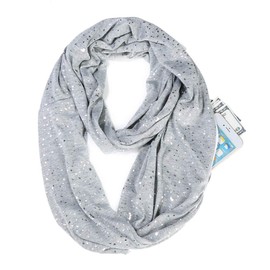 Ulalaza Infinity Scarf with Hidden Zipper Pocket Lightweight Travel Wrap for Women Girls