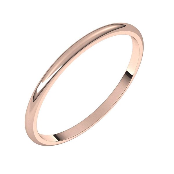 Solid 10k Rose Gold 1.5mm Wedding Band Ring Classic Plain