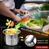 ZECARFA Stainless Steel Vegetable Squeezer, Upgrade Non-Slip Red Silicone Handle,Filling
