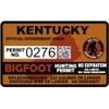 Kentucky KY Bigfoot Hunting Permit 2.4" x 4" Sticker