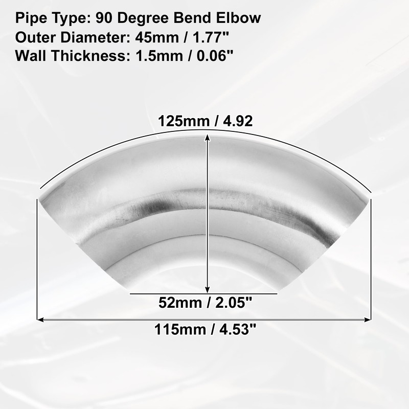 uxcell 4pcs OD 1.75 Inch 90 Degree SS304 Stainless Steel