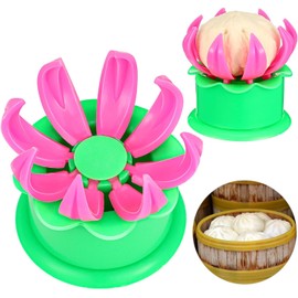 Norhogo Pack of 2 Dumpling Maker, Steamed Stuffed Bun Making Mould, Non-Stick Baking Tool in Chinese Style, Plastic Mould Filled, Bun Making, Dumpling Maker, Used for Steamed Rolls