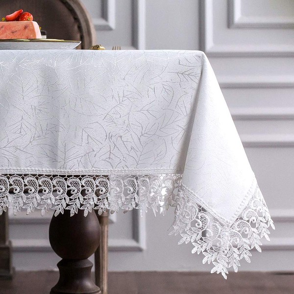 ARTABLE Lace Table Cloths Rectangle Fall Antique Flower Decor Macrame