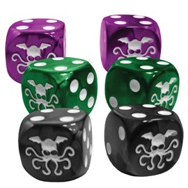 Cthulhu d6 Dice Set | 6 Pcs | 19mm Six-Sided | Pearlized Dice | Tabletop Roleplaying Games | RPG | from Steve Jackson Games