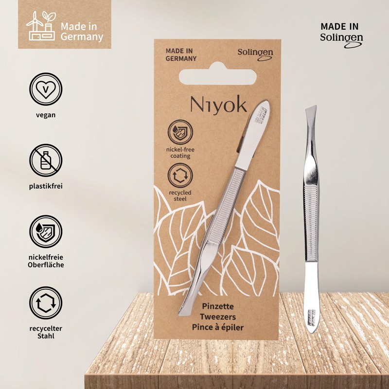 4056 NIY Niyok Tweezers Oblique Solingen, Vitaloy