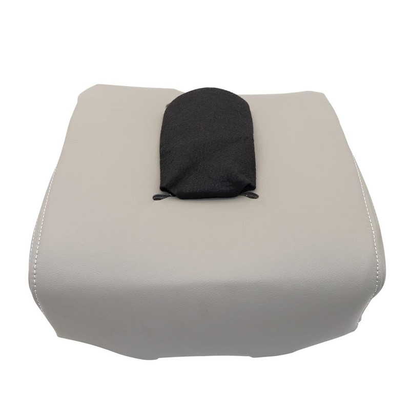 Priprilod Light Gray Leather Center Console Leather Lid Armrest Cover