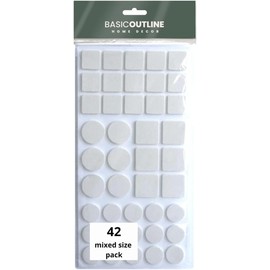 Eva Rubber Feet Self-Adhesive Furniture Gliders in Various Sizes Pack of 42 Non-Slip Pads Floor Protection & Scratch Protection Suitable for All Types of Floors (White)