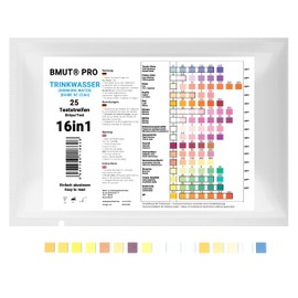 25 x 16-in-1 Drinking Water Test Strips - Water Tester for Tap Water Quality Analysis Total Hardness Lead Copper Nitrate