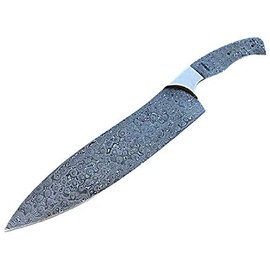 BBC-654, Handmade Damascus Steel 12 Inches Full Tang Chef Knife with Stainless Steel Bolster - Chef Blank Blade