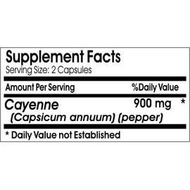 Cayenne 900mg // 100 Capsules // Pure // by PureControl Supplements