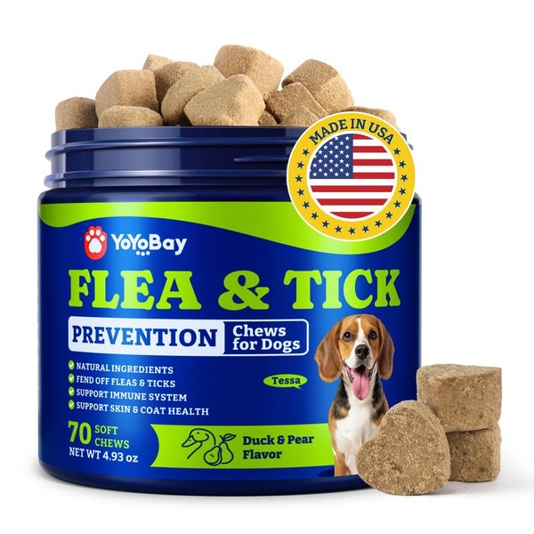 YOYOBAY Flea & Tick Prevention for Dogs – 70 Chewable