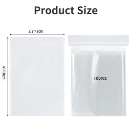 Small plastic Grip Seal Bags,100PCS Resealable Clear Thickening Sealable Seal Bags Ziplock Bags Reusable Mini Sealed Bag Zip Locked Bag for Kitchen Candies Jewellery Storage (2.7"x 4"(7x10cm))