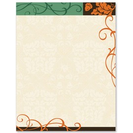 Paperdirect Autumn Motif Fall Thanksgiving Theme Paper Stationery, Border Paper, Letterhead 8.5 x 11, 25 sheets, Elegant Premium Writing Paper, Decorative Printer Paper