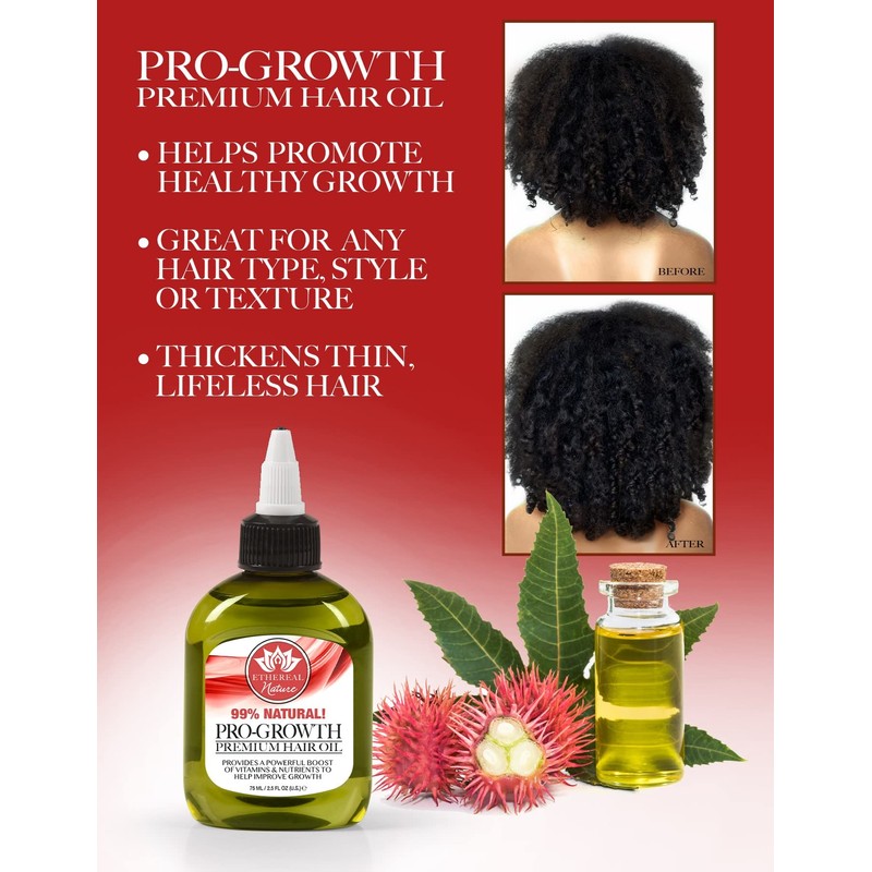 Ethereal Nature 99% Natural Hair Oil Blend, Pro-Growth 75ml 2.5