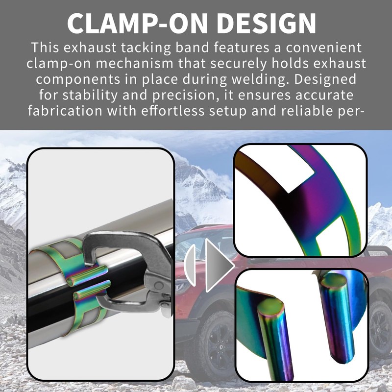 3 Inch (76.1mm) Stainless Steel Exhaust Clamp Tacking Band Clamp-On